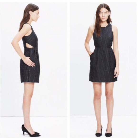 Madewell Nightfall Jacquard Cut Out Sleeveless Dress 4 - Picture 2 of 10